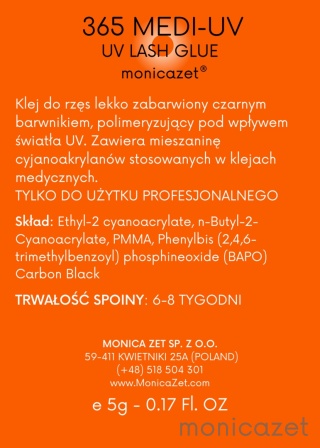 Klej UV III generacji zawierający składniki medyczne 365 MEDI-UV